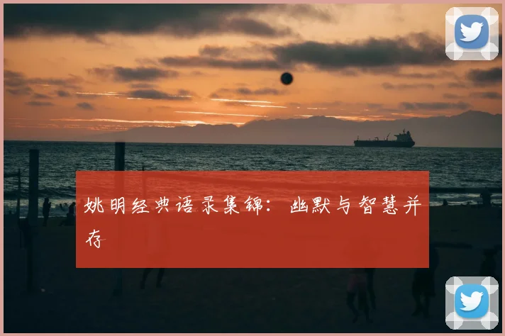 姚明经典语录集锦：幽默与智慧并存